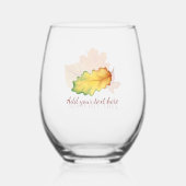 Herfst Harvest Leaves Wijnglas Zonder Voet (Achterkant)