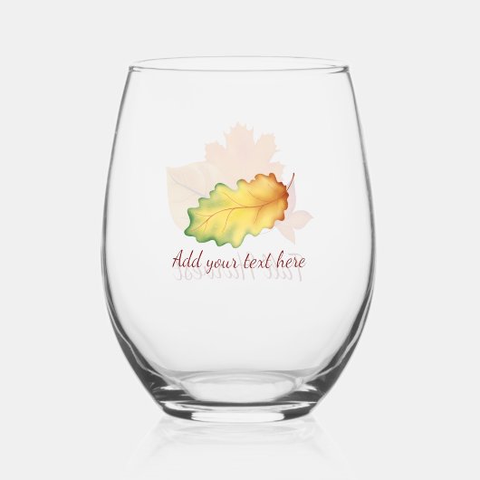 Herfst Harvest Leaves Wijnglas Zonder Voet (Achterkant)