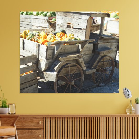 Herfst Harvest op Pumpkin Patch op een Canvas Afdruk (Insitu (Woonkamer))