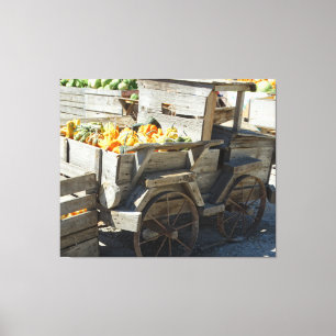 Herfst Harvest op Pumpkin Patch op een Canvas Afdruk