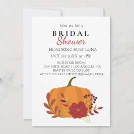 Herfst Harvest Oranje pompoen met bloemen Kaart