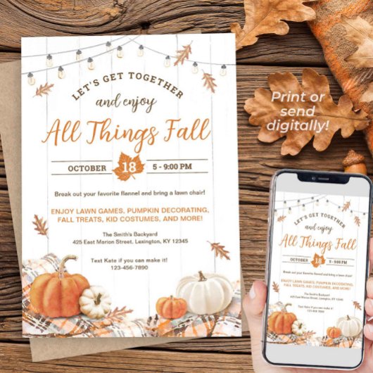 Herfst Harvest Party All Things Herfst Invitation Kaart