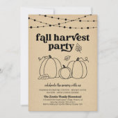 Herfst Harvest Party Invitation Kaart (Voorkant)