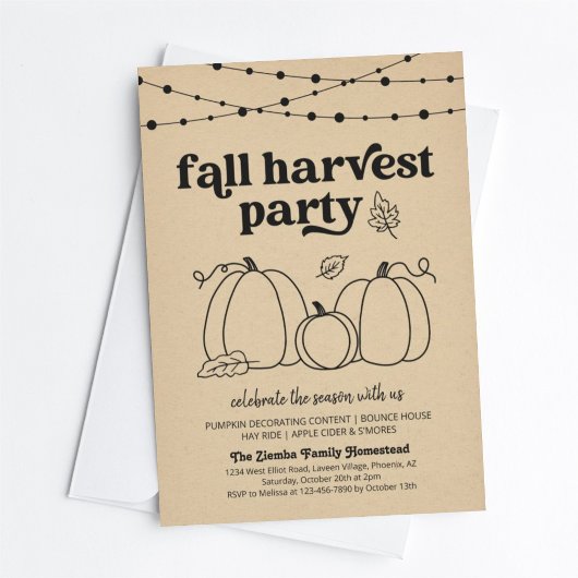 Herfst Harvest Party Invitation Kaart