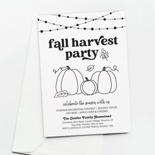 Herfst Harvest Party Invitation Kaart
