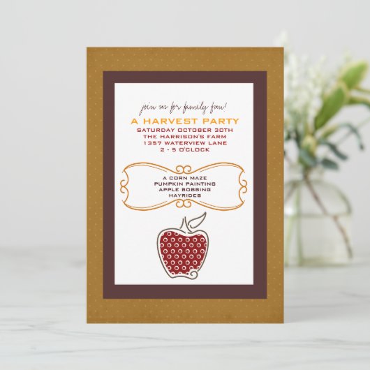 Herfst Harvest Party Invitations Kaart (Staand voorkant)