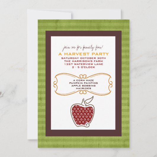 Herfst Harvest Party Invitations Kaart (Voorkant)