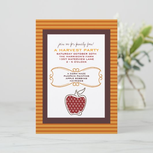 Herfst Harvest Party Invitations Kaart (Staand voorkant)