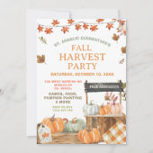 Herfst Harvest Party Pompoen Uitnodiging voor Scho (Voorkant)