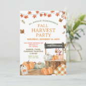 Herfst Harvest Party Pompoen Uitnodiging voor Scho (Staand voorkant)