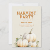 Herfst Harvest Party Uitnodigen met Pompoenen Kaart (Voorkant)