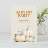 Herfst Harvest Party Uitnodigen met Pompoenen Kaart (Staand voorkant)