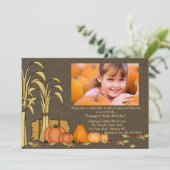 Herfst Harvest Photo Invitation Kaart (Staand voorkant)