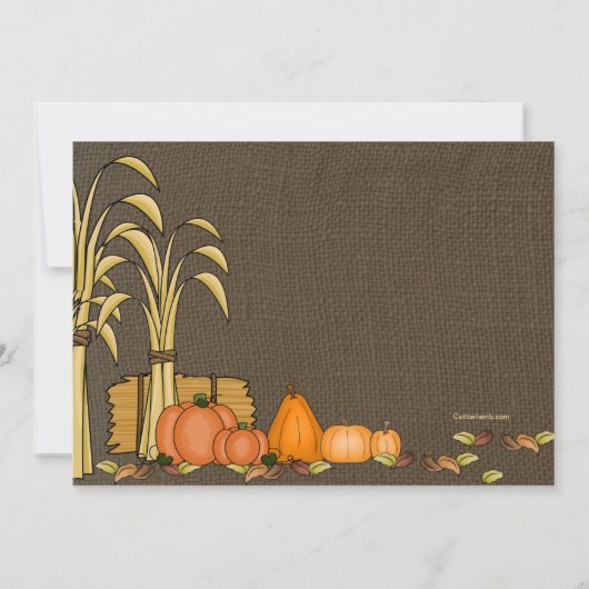 Herfst Harvest Photo Invitation Kaart (Achterkant)