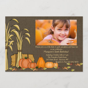 Herfst Harvest Photo Invitation Kaart