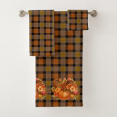 Herfst Harvest Plaid en Cornucopia Bad Handdoek (Insitu)