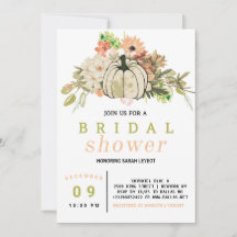 Herfst Harvest Pumpkin Bridal Shower Invitation