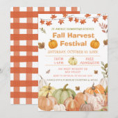 Herfst Harvest Pumpkin Festival Uitnodiging (Voorkant / Achterkant)