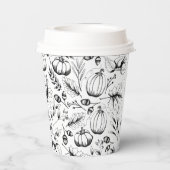 Herfst Harvest Pumpkin Papieren Bekers (Achterkant)