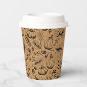 Herfst Harvest Pumpkin Papieren Bekers (Achterkant)