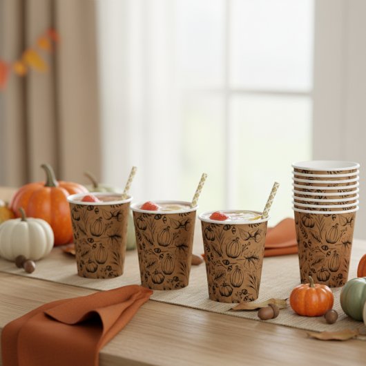 Herfst Harvest Pumpkin Papieren Bekers