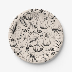 Herfst Harvest Pumpkin Papieren Bordje