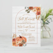 Herfst Harvest Pumpkin Party Fest Picnic Kaart (Staand voorkant)