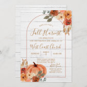 Herfst Harvest Pumpkin Party Fest Picnic Kaart (Voorkant / Achterkant)