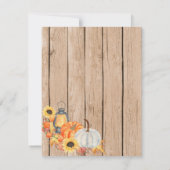 Herfst Harvest Pumpkin Rustic Baby shower Kaart (Achterkant)