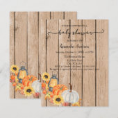 Herfst Harvest Pumpkin Rustic Baby shower Kaart (Voorkant / Achterkant)