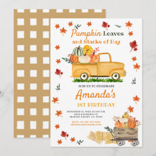 Herfst Harvest Pumpkin Truck Yellow Oranje Pumpkin Kaart