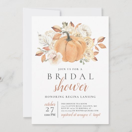 Herfst Harvest Pumpkin Vrijgezellenfeest Kaart (Voorkant)