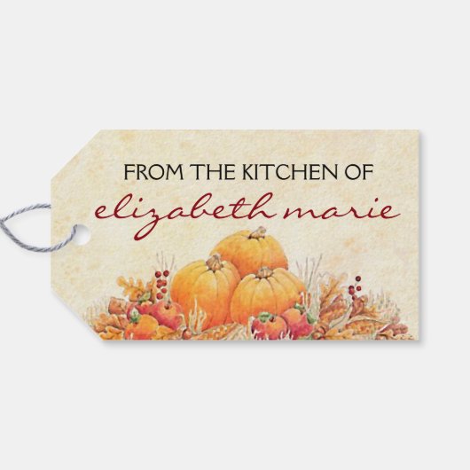 Herfst Harvest Pumpkins Cadeaulabel (Achterkant Horizontaal)