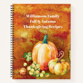 Herfst Harvest Pumpkins Family Thanksgiving Recipe Notitieboek