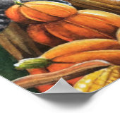 Herfst Harvest Red Fox Raccoon Waterverf 11x14 Poster (Hoek)