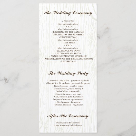 Herfst Harvest Rustic Pumpkin Floral Wedding Progr Programmakaart (Achterkant)