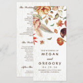 Herfst Harvest Rustic Pumpkin Floral Wedding Progr Programmakaart (Voorkant / Achterkant)