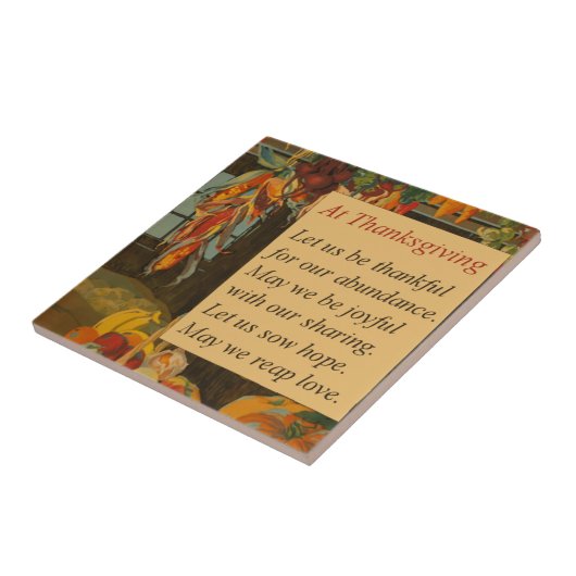  herfst Harvest Scene Thanksgiving Poem Tegeltje (Zijkant)