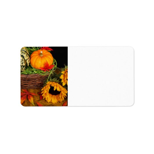 Herfst Harvest Sunflower Etiket (Voorkant)