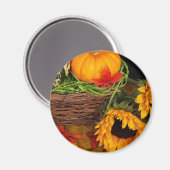 Herfst Harvest Sunflower Magneet (Voorkant / Achterkant)