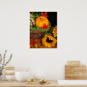 Herfst Harvest Sunflower Poster (Keuken)