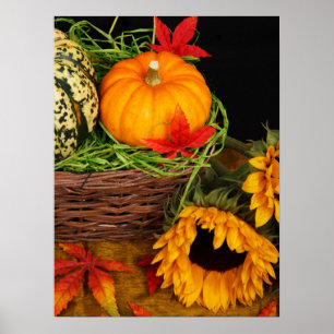 Herfst Harvest Sunflower Poster