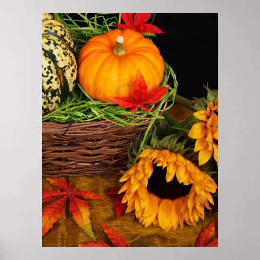 Herfst Harvest Sunflower Poster (Voorkant)