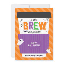 Herfst Harvest Teacher Halloween Coffee Gift Kaart