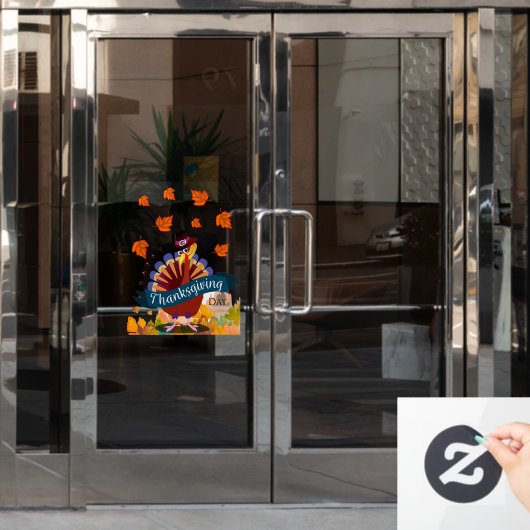 Herfst Harvest Thanksgiving Day Raamsticker (Kantoordeur)