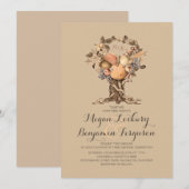 herfst Harvest Tree Vintage huwelijksuitnodiging Kaart (Voorkant / Achterkant)