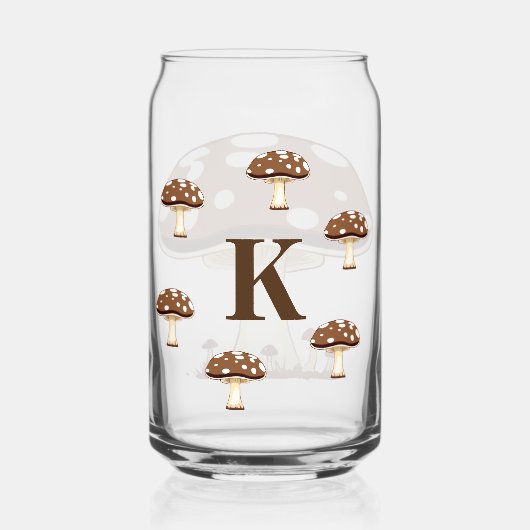 Herfst Harvest Vibes Paddenstoelen Personaliseren Blikvorm Glas (Achterkant)
