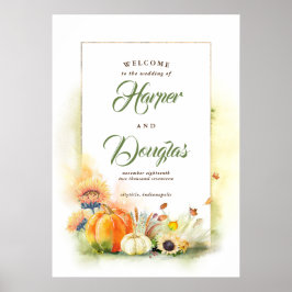 Herfst Harvest Wedding Welcome Sign Poster