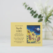 Herfst Hayride BBQ Zonnebloemen Folk Art Invitatio Briefkaart (Staand voorkant)
