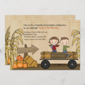 Herfst Hayride Party Invitation Kaart (Voorkant / Achterkant)